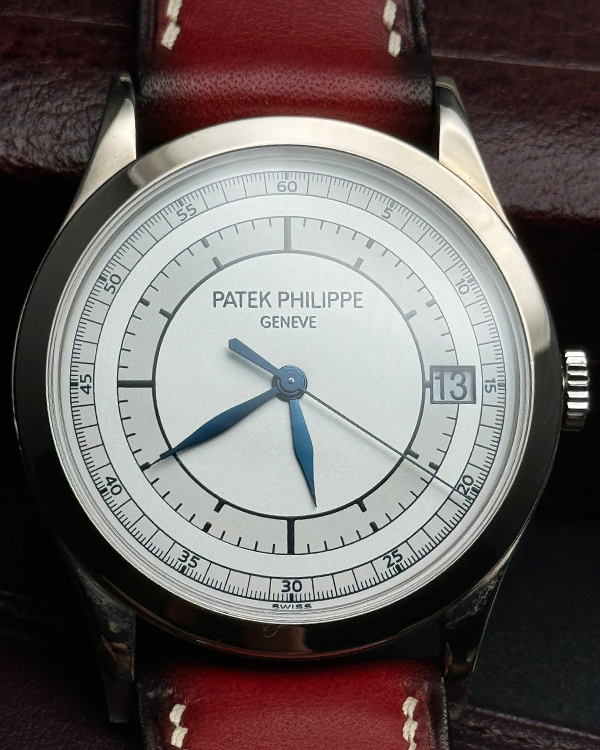 2007 Patek Philippe Calatrava 38MM Silver Dial Leather Strap (5296G-001)