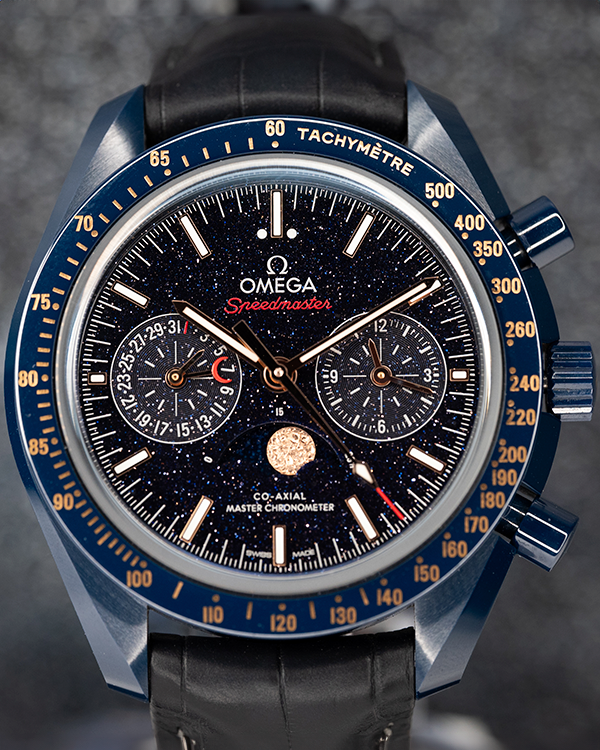 2022 Omega Speedmaster Moonphase "Blue Side Of The Moon" 44.25MM Blue Aventurine Dial Leather Strap (304.93.44.52.03.002)