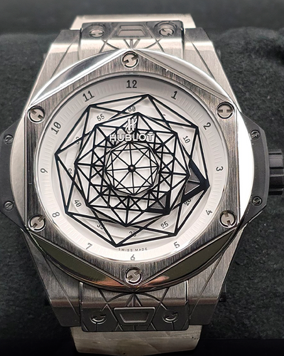 2022 Hublot Big Bang Sang Bleu L.E. 45MM White Dial Leather/Rubber Strap (415.NX.2027.VR.MXM18)