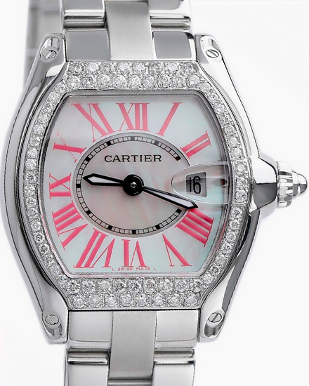 Cartier Roadster 36x30mm White Mother Of Pearl Dial Steel Bracelet