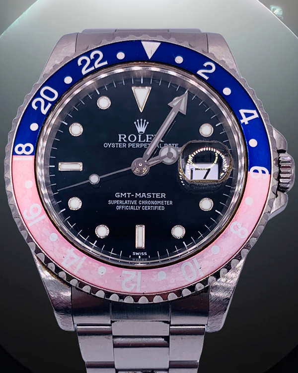 Rolex GMT-Master "Faded Pepsi" 40MM Black Dial Oyster Bracelet (16700)