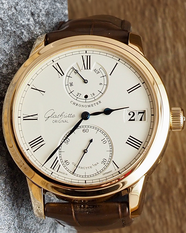 2010 Glashutte Original Senator Chronometer 42MM Silver Dial Leather Strap (1-58-01-02-05-30)