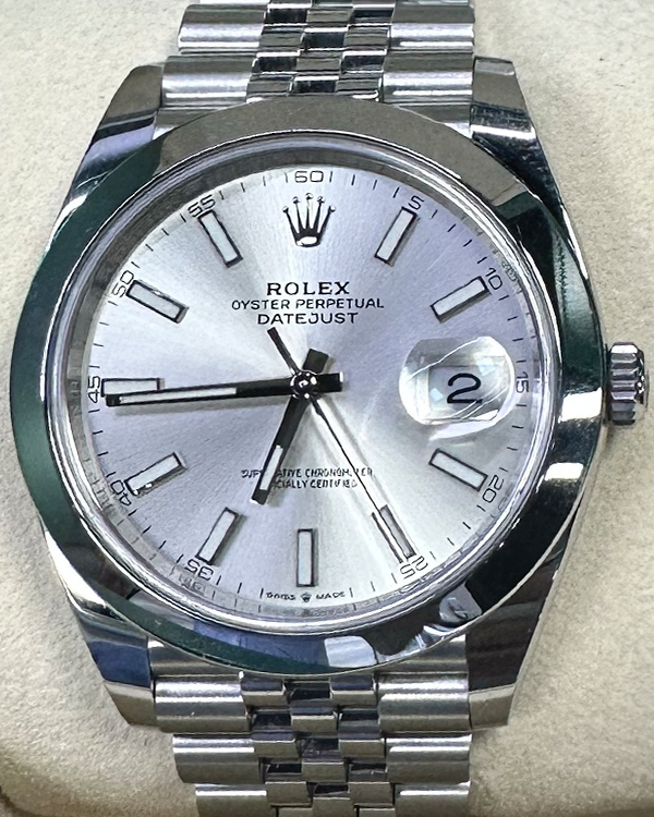 2020 Rolex Datejust 41MM Silver Dial Oystersteel Jubilee Bracelet (126300)