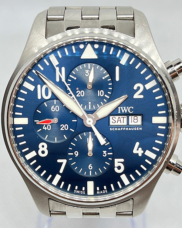 2018 IWC Schaffhausen Pilot Chronograph "Le Petit Prince" 43MM Blue Dial Steel Bracelet (IW377717)