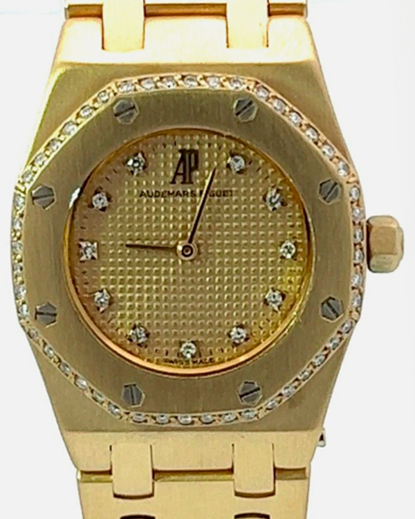 Audemars Piguet Royal Oak 26MM Quartz Gold Dial Yellow Gold Bracelet (56303BA)