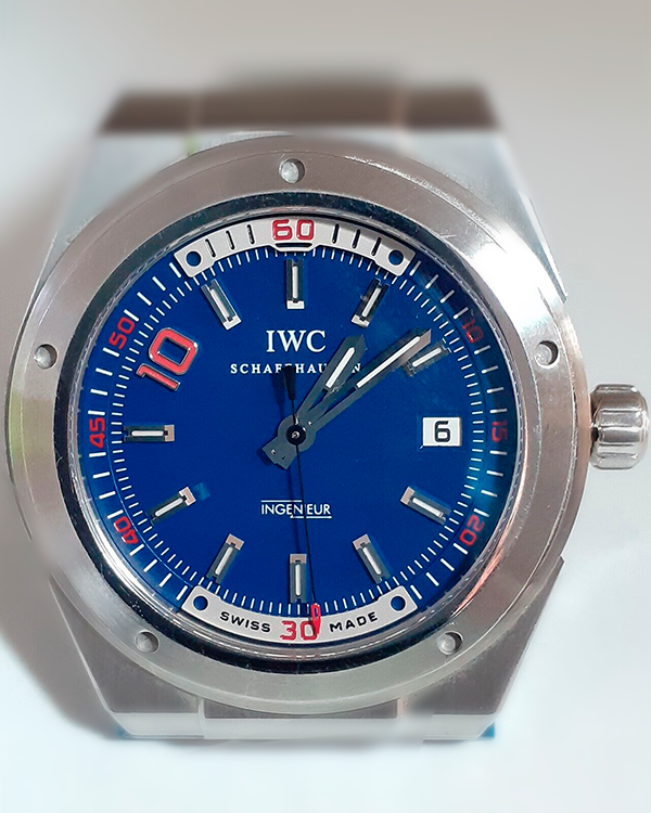 IWC Ingenieur Automatic "Zidane" Limited Edition 44MM Blue Dial Leather Strap (IW323403)