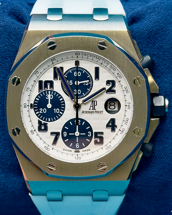 Audemars Piguet Royal Oak Offshore "Navy" 42MM White Dial Aftermarket Horus Rubber Strap (26020ST.OO.D020IN.01)