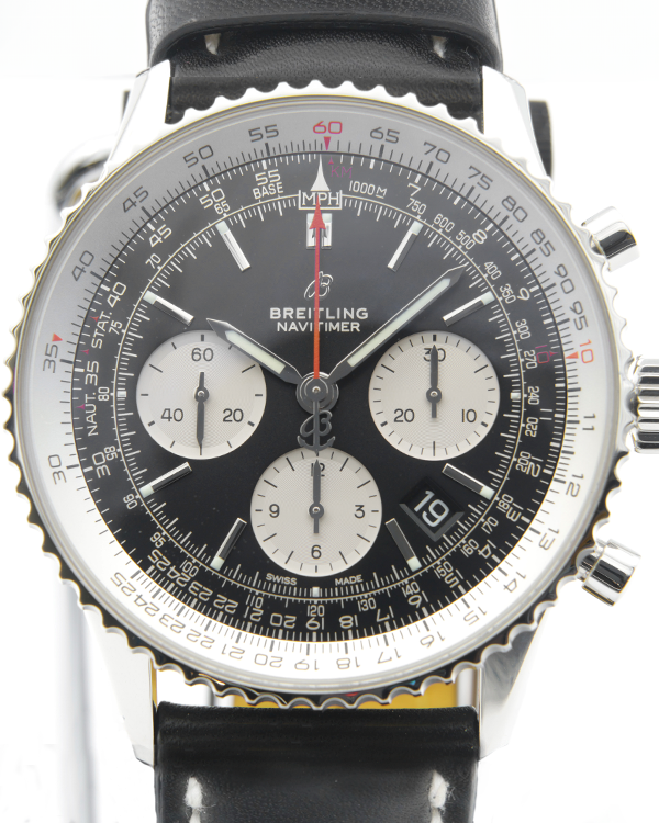 2015 Breitling Navitimer 1 B01 43MM Black Dial Leather Strap (AB0121211B1X1)