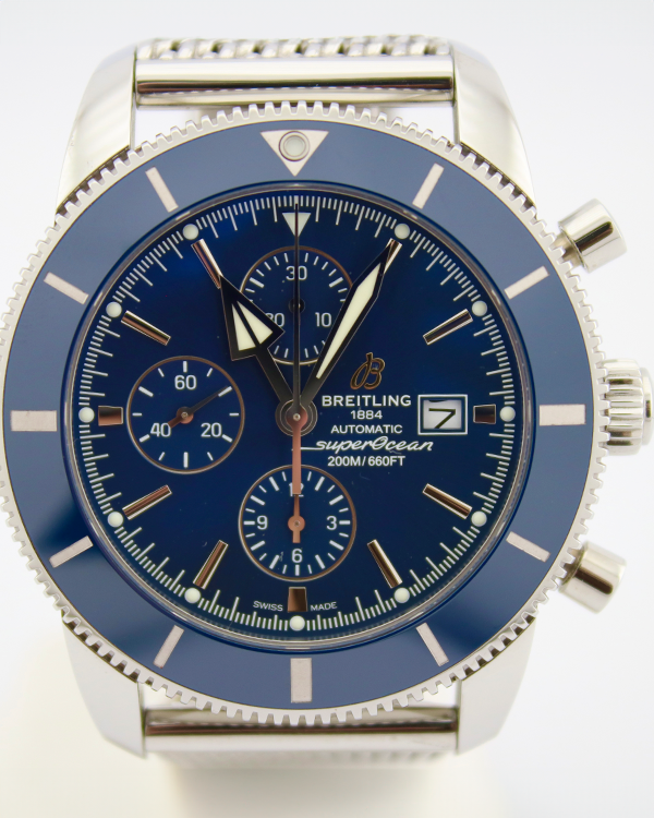 2020 Breitling Superocean Heritage II Chronograph 46MM Blue Dial Steel Bracelet (A1331216.C963.152A)