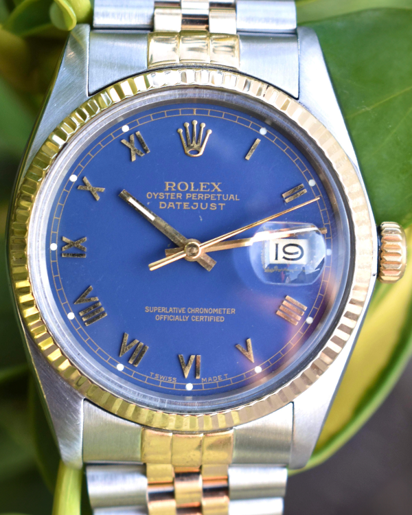 1987 Rolex Datejust Vintage 36MM Blue Dial Two-Tone Jubilee Bracelet (16013)