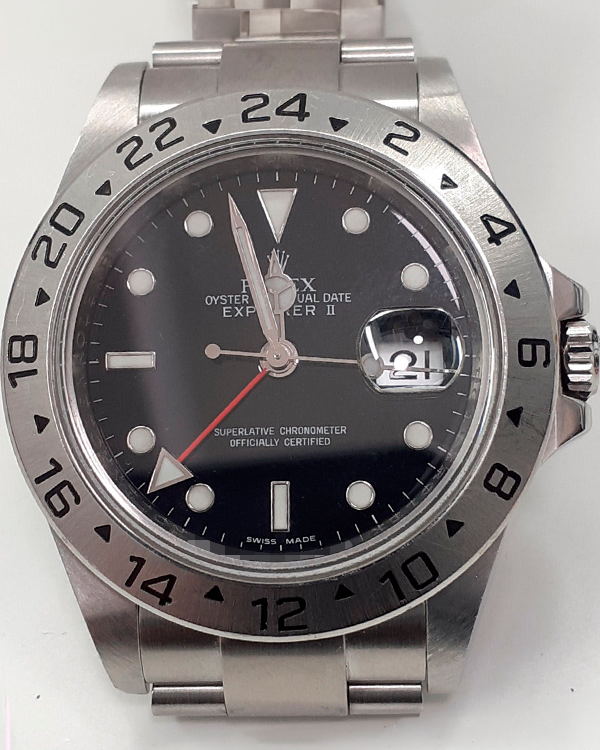 2009 (V Serial) Rolex Explorer II 40MM Black Dial Steel Bracelet (16570)