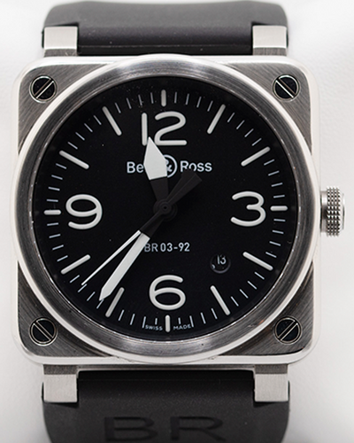 Bell & Ross BR03-92 42MM Black Dial Rubber Strap (BR03-92-S)