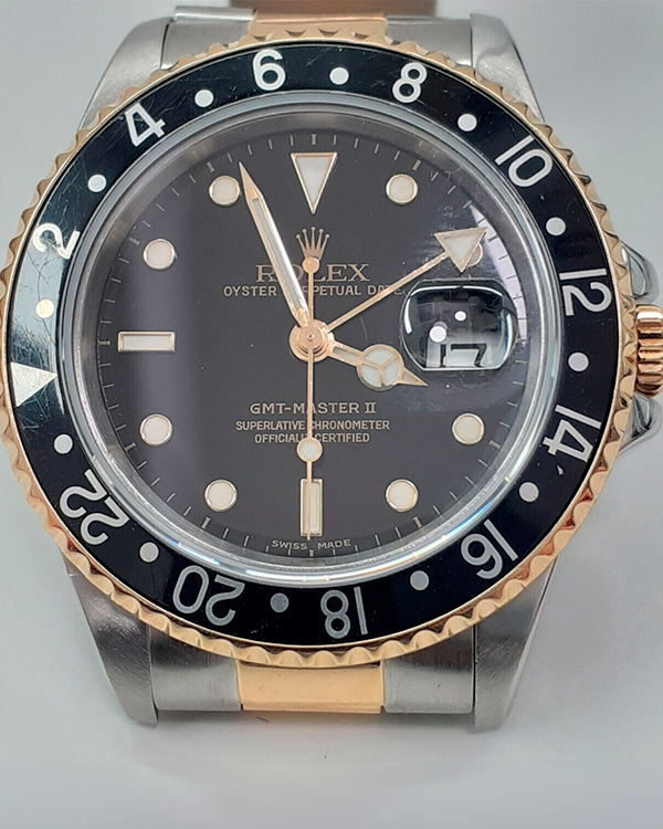 1991 Rolex GMT-Master II Vintage 40MM Black Dial Two-Tone Bracelet (16713)