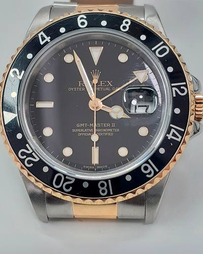 1991 Rolex GMT-Master II Vintage 40MM Black Dial Two-Tone Bracelet (16713)