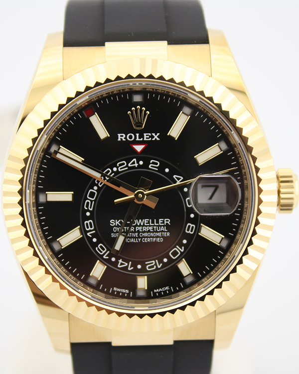 2021 Rolex Sky-Dweller 42MM Black Dial Oysterflex Strap (326238)