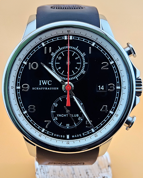 2012 IWC Schaffhausen Portugieser Yacht Club Chronograph 45.4MM Black Dial Rubber Strap (IW390210)