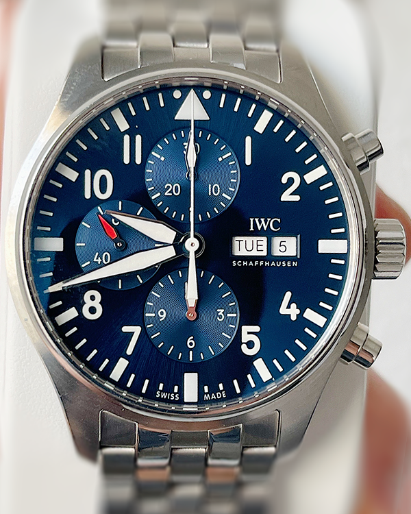 IWC Pilot Chronograph "Le Petit Prince" 43MM Blue Dial Steel Bracelet (IW377717)