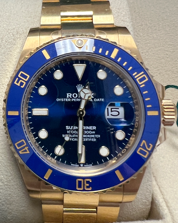 2023 Rolex Submariner Date "Bluesy" 41MM Blue Dial Yellow Gold Oyster Bracelet (126618LB)