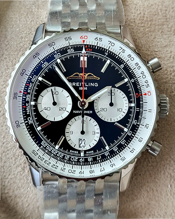 Breitling Navitimer B01 43MM Black Dial Steel Bracelet (AB0138)