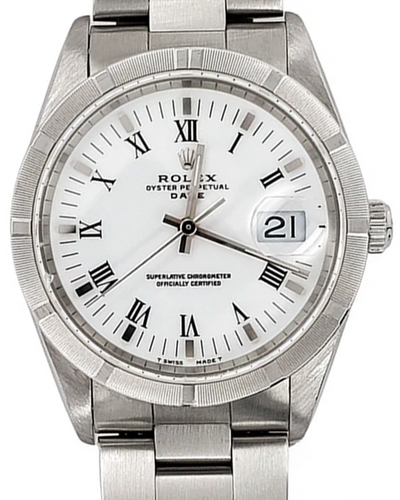 Rolex Oyster Perpetual Date 34MM White Dial Steel Bracelet (15210)