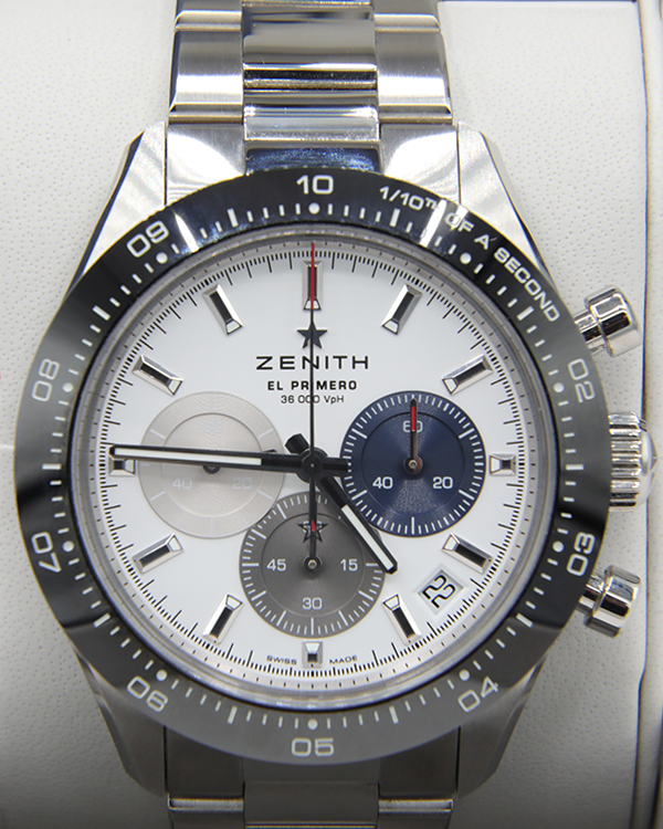 Zenith Chronomaster Sport 41MM White Dial Steel Bracelet (03.3100.3600/69.M3100)