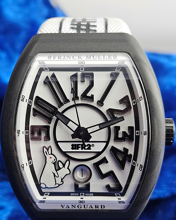 2023 Franck Muller Vanguard "Fxxking Rabbits" L.E. 41MM White Dial Textile Strap (V41SCDT FR2 GFGRNR NR)