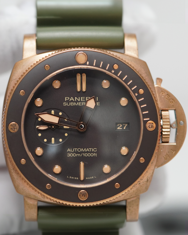 Panerai Submersible Bronzo 47MM Brown Dial Rubber Strap (PAM00968)