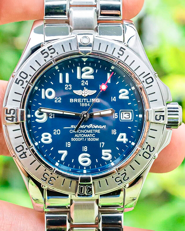 2004 Breitling Superocean 42MM Blue Dial Steel Bracelet (A17360)