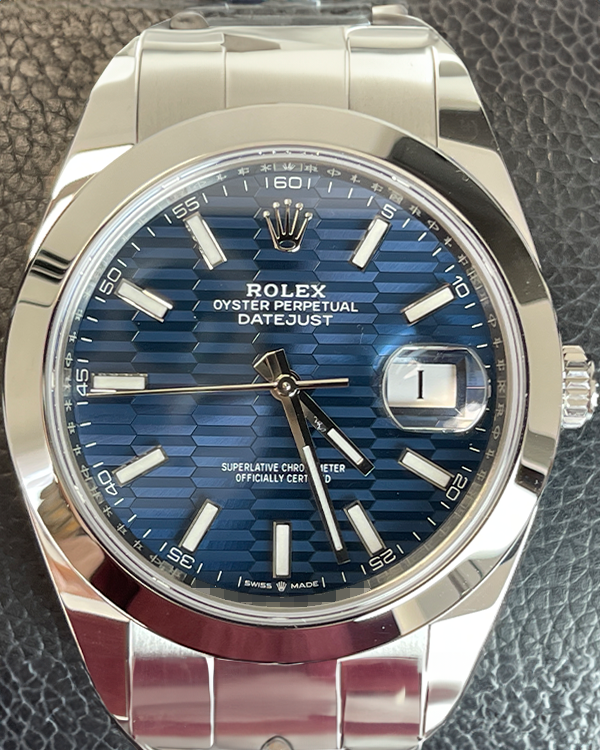 2024 Rolex Datejust 41MM Blue Motif Dial Oyster Bracelet (126300)