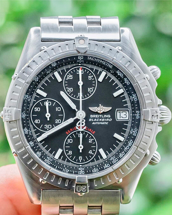 Breitling Chronomat Blackbird 40MM Black Dial Steel Bracelet (A13350)