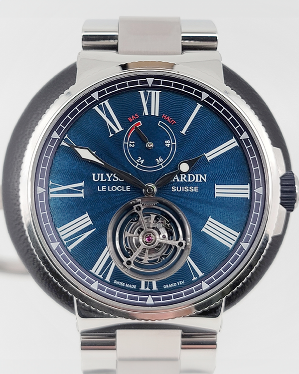 2019 Ulysse Nardin Marine Tourbillon 43MM Blue Dial Steel Bracelet (1283-181/E3)