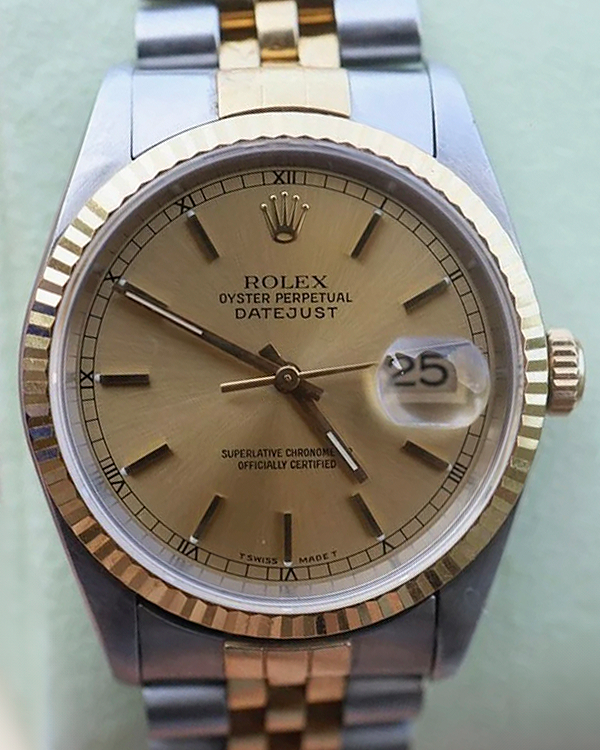 Rolex Datejust 36MM Champagne Dial Two-Tone Jubilee Bracelet (16233)