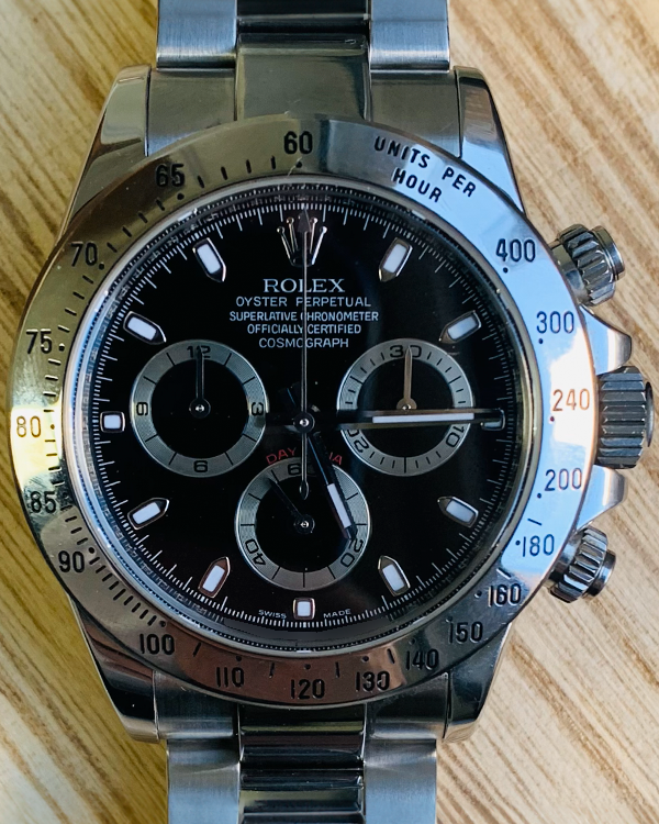 Rolex Cosmograph Daytona 40MM Black Dial Steel Bracelet (116520)