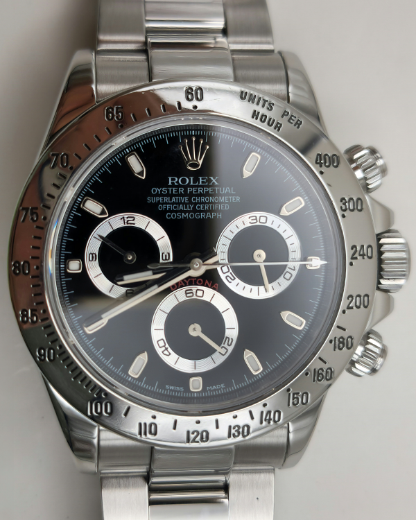 Rolex Cosmograph Daytona 40MM Black Dial Steel Bracelet (116520)