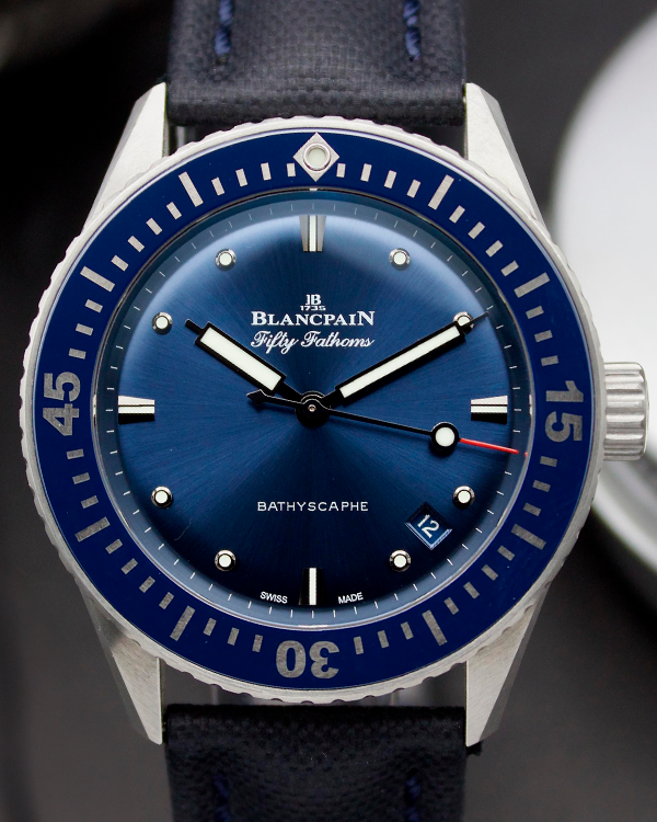 Blancpain Fifty Fathoms Bathyscape 38MM Blue Dial Textile Strap (5100-1140-O52A)