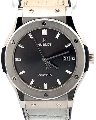 Hublot Classic Fusion Racing 42MM Grey Dial Leather Strap (542.NX.7071.LR)