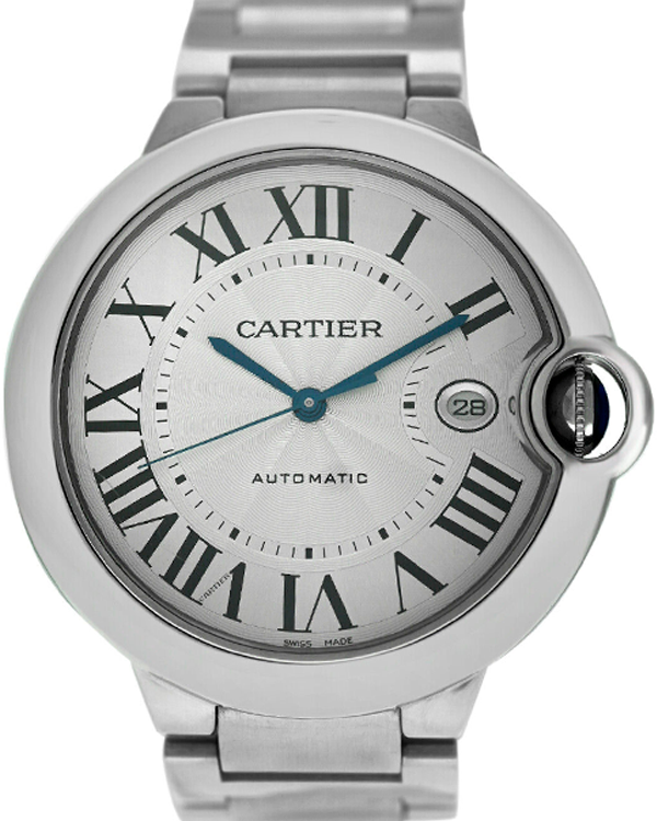 Cartier Ballon Bleu Date 42MM Silver DIal Steel Bracelet (WSBB0049)