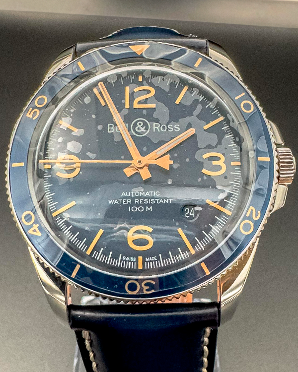 2023 Bell & Ross BR V2-92 Aéronavale 41MM Blue Dial Leather Strap (BRV292-BU-G-ST/SCA)