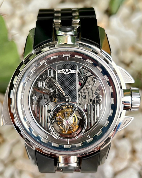 DeWitt Academia Tourbillon GMT Antipode 45.5MM Skeleton Dial Titanium/PVD Bracelet (AC.8900.38.M060)