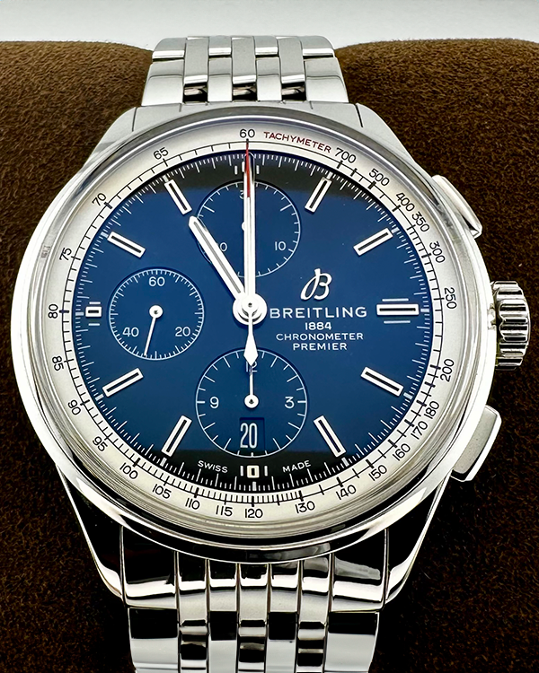 Breitling Premier Chronograph 42MM Black Dial Steel Bracelet (A13315351B1A1)