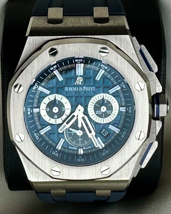 2021 Audemars Piguet Royal Oak Offshore Chronograph Titanium Blue Dial Rubber Strap (26480TI.OO.A027CA.01)