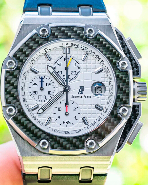 Audemars Piguet Royal Oak Offshore "Juan Pablo Montoya Limited Edition" 44MM White Dial Leather Strap (26030IO.OO.D001IN.01)