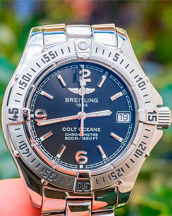 Breitling Colt Oceane 33MM Quartz Black Dial Steel Bracelet (A77350)