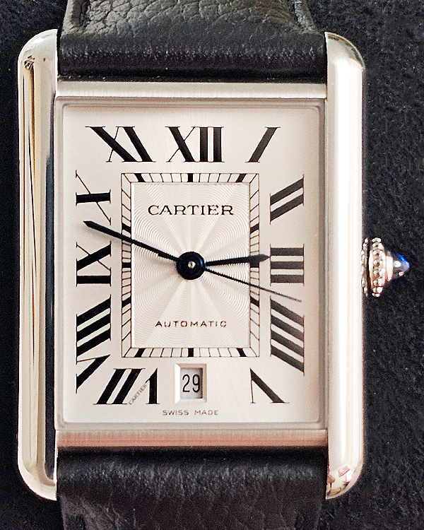 Cartier Tank Must XL De Cartier 41x31MM Silver Dial Leather Strap (WSTA0040)