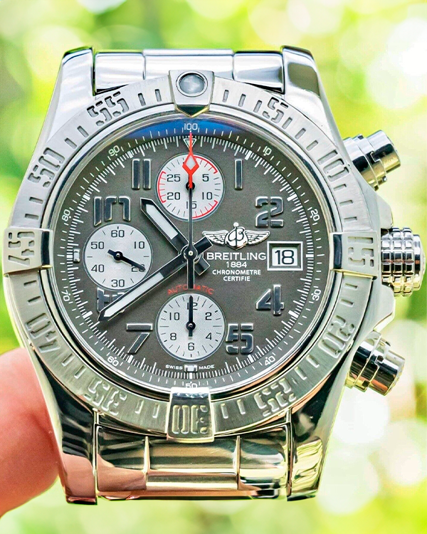 Breitling Avenger II 43MM Tungsten Gray Dial Steel Bracelet (A1338111/F564)