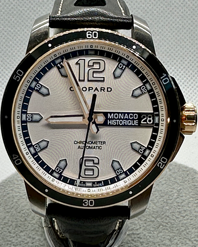 Chopard Grand Prix de Monaco Historique 45MM Silver Dial Leather Strap (168568-9001)