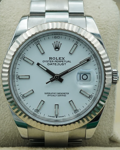 2022 Rolex Datejust 41MM White Dial Oyster Bracelet (126334)