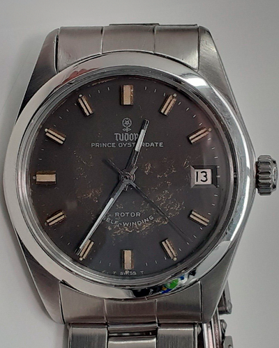 Tudor Prince Oysterdate Vintage 34MM Black Dial Steel Bracelet (7996)