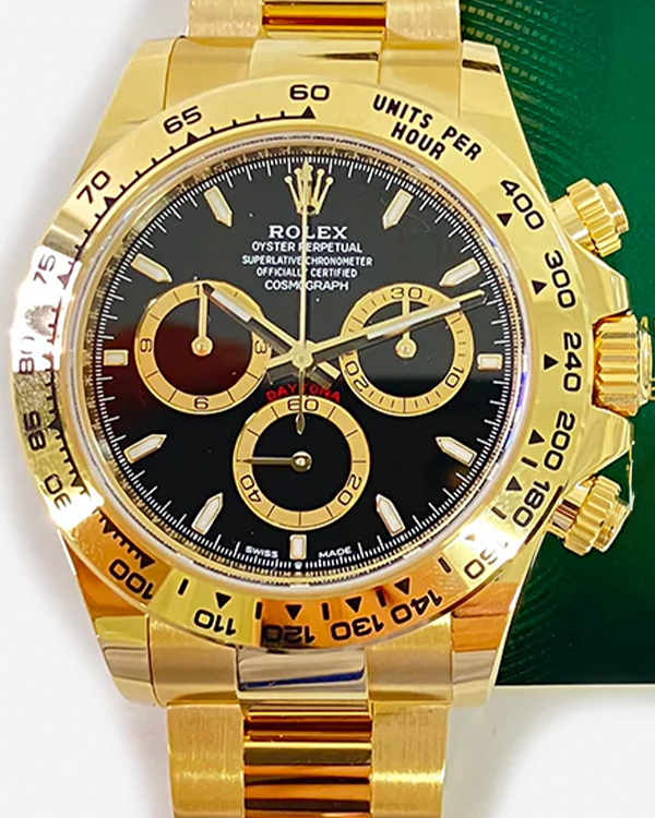 2023 Rolex Cosmograph Daytona 40MM Black Dial Yellow Gold Bracelet (126508)