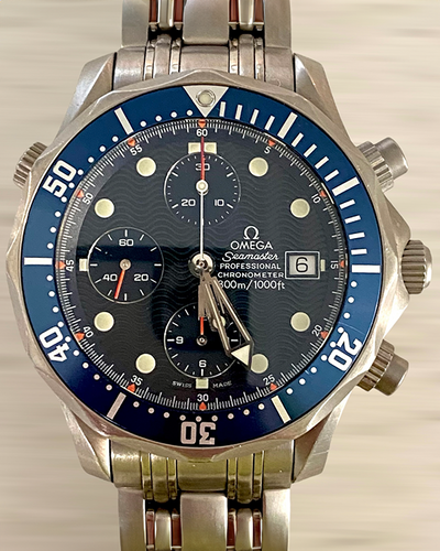 No Reserve - Omega Seamaster Diver 300M 41.5MM Blue Dial Titanium Bracelet (2298.80.00)